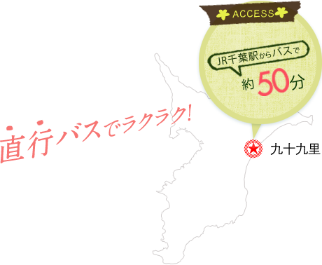 高速バスでラクラク！東京からバスで約90分、JR千葉駅からバスで約50分